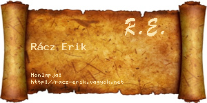 Rácz Erik névjegykártya